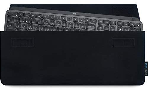 Adore June Keeb Schützhülle kompatibel mit Logitech MX Keys und Logitech MX Keys S, Praktische Stoff-Tasche zum Mitführen der Tastatur, Schwarz