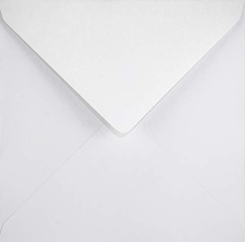 Netuno 25 Weiß quadratische Umschläge ohne Fenster Spitzklappe nassklebend 140 x 140 mm 120g Olin Briefumschläge quadratisch weiß für Einladungskarten Geburtstagskarten Glückwunschkarten Grußkarten