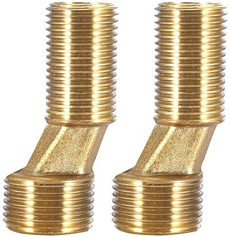 ZLYY Wasserhahn-Adapter aus massivem Messing, 1,9 cm IPS x 1,2 cm, IPS-Außengewinde, für Badewanne und Dusche, verstellbare Schwenkarme (7,1 cm Länge)
