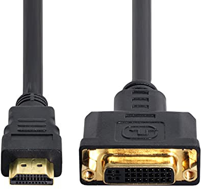Chenyang CY Câble HDMI vers DVI Mâle vers Femelle (24+5) - Adaptateur 1080p pour Ordinateur Portable et HDTV