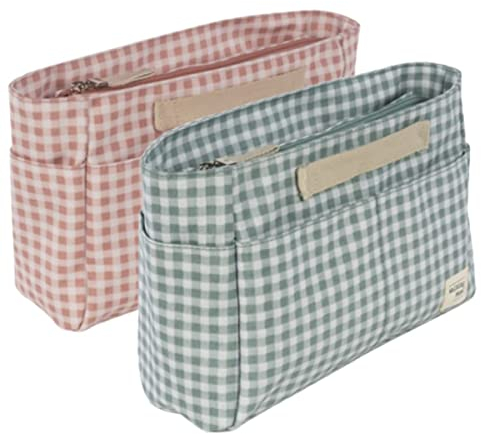 Walking Mum. Trousse de toilette pour bébé I Love Vichy. Petit sac organiseur pour accessoires de toilette et d'hygiène de bébé. Pratique et confortable à transporter. Couleur rose. Dimensions : 26 x