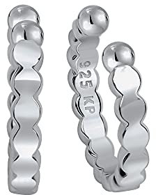 Zeeme Basic Unisex Ohrklemme 925/- Sterling Silber 1,2cm rhodiniert weiß 271220146