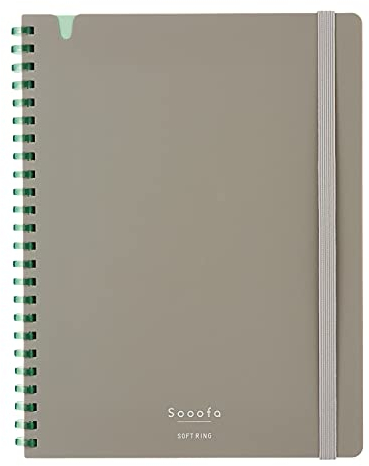 KOKUYO Sooofa SU-SV738S4-DM Notizbuch mit weichem Ring, 4 mm, kariert, 80 Blatt, A5-Formation, warmes Grau, japanischer Import