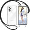 Nupcknn Handykette Hülle für Samsung Galaxy A52/A52S 4G/5G Hülle TPU Bumper+PC Back Necklace(abnehmbar) Transparent Hülle mit Kordel zum Umhängen Handy Schutzhülle mit Band(Schwarz)