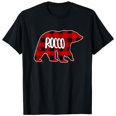 Rocco Bär Custom Red Buffalo Plaid Weihnachtspyjama T-Shirt