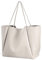 Hoxis Übergroße PU-Leder-Tragetasche für Damen, Wochenendtasche, Shopper Handtasche, Reise-Geldbörse, Elfenbein, Medium
