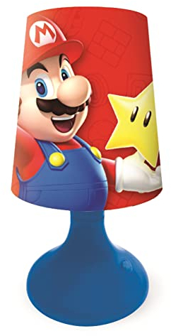 LEXIBOOK, Super Mario, Mini lámpara de noche sin cable y luz nocturna, rojo, MLT10NI