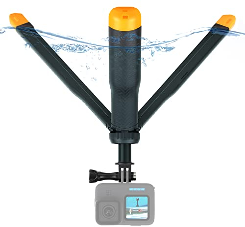 SOONSUN 4in1 Floating Selfie Stick Hand Grip Tripod for GoPro Hero 13 12 11 10 9 8 7 6 5 4 Session Max, AKASO, SJCAM Action Camera, Waterproof Extension Monopod Pole Floating Handle Tripod Stand