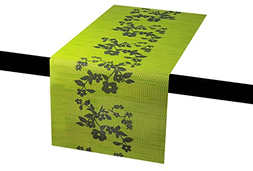 Sunrise Floral Tischläufer Breite 40 cm Länge und Farbe wählbar Sunrise Grün 40 x 100 cm