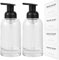 rejomiik Schaumseifenspender, Dicker Glasschaum-Handseifenspender für Badezimmer oder Küchenspüle, 360 ml, transparente Pumpflaschen für Handseife, Duschgel, schwarz, 2 Stück