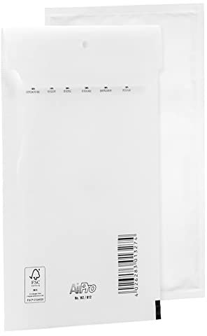 Bantex Satz mit 200 Luftpolsterumschläge Polsterumschlag Versandtaschen B2 (225 x 140 mm) 12/B, Weiß, Briefumschläge, Luftpolster Umschläge Taschen mit Selbstklebeverschluss