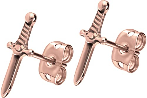 FILANGO 1 Paar Titan Ohrstecker SCHWERT Ohrring Schmuck Roségoldfarben