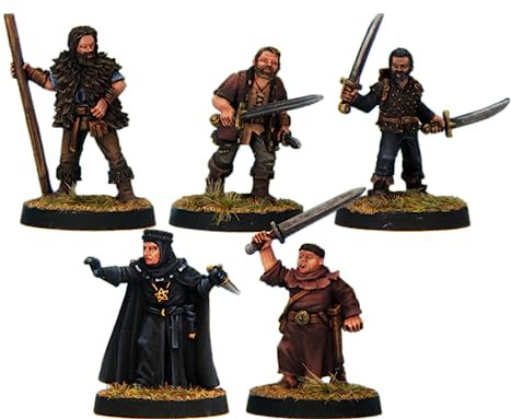 Grinning Gargoyle – Robin Hood Charaktere x5-28 mm Metall DND Tisch-Fantasy-RPG unlackierte Miniaturen – RPG-Spieler-Charakter oder Banditen-Figuren – Dungeons and Dragons RPG-Miniatur-Set