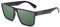 JIM HALO Retro Polarisierte Sonnenbrille Männer Frauen, Flache Top Quadratisch Fahrbrille UV400 Schwarz Grün