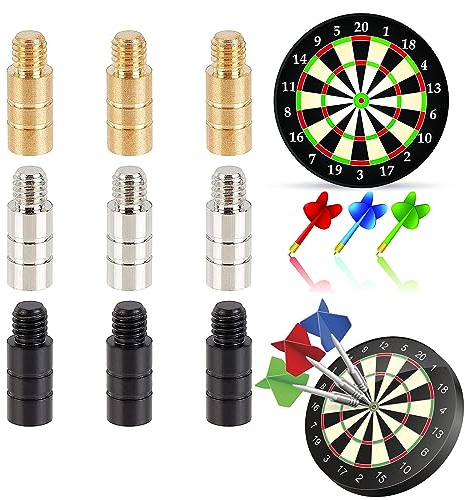 DragonX2 9 StüCk 3 Farben 2 Gramm Dartgewichte Messing Add Accentuator Dartpfeile Mit Gewicht Darts ZubehöR FüR Darts Mit 2ba-Gewinde Dart-ZubehöR FüR Dart-Gegengewicht, 16mm, Innendurchmesser 4.5 Mm