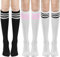 DRESHOW 3 Paar Damen Mädchen Kniestrümpfe Sportsocken Strümpfe Strümpfe Laufsocken Volleyball Cosplay Streifen Strumpf