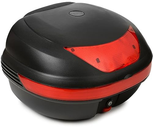 SEVICO Motorradkoffer Top-Case Roller und Motorrad Koffer Schwarz Motorradtasche Helmkoffer für Roller Universal Topcase Top Back Box Motorrad oder Quad X6 44x39x29cm 32 L