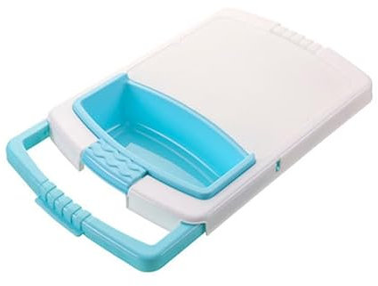 Over The Sink Cutting Board with Strainer, 3 in 1 Kitchen Sink Strainer Plastic Cutting Board Storage Basket Multifunction Chopping Board(Blue)