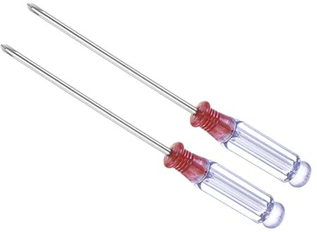 CoCud Mini Phillips Schraubendreher, Größe 3,0 mm, Länge 127 mm, Kohlenstoffstahl, kleine Kreuzschlitz-Schraubendreher mit rutschfestem Griff, 2 Stück