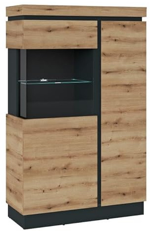RASANTI Corte CORV01L Vitrine 2Türen Kosmos grau/Coast Evoke Eiche