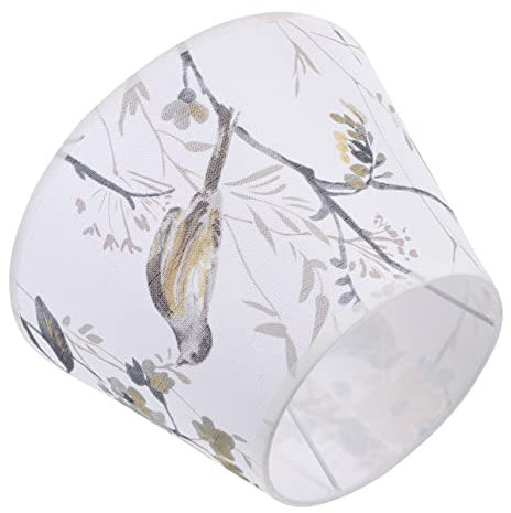 Gadpiparty Lampenschirm Aus Stoff mit Blumen- und Vogelmuster Ersatzlampenschirm Elegantes Wohndekor-accessoire