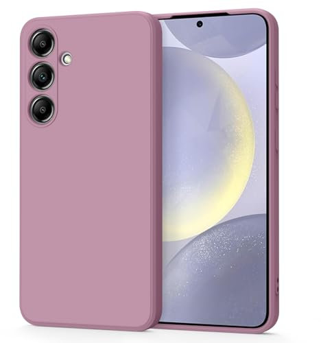 Tobfit Custodia per Samsung Galaxy S24 5G Cover, Custodia in Silicone Liquido Ultra Sottile con Fodera in Morbido Panno in Microfibra, Protezione Cover per Samsung Galaxy S24 5G (Viola rosa)