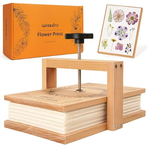 wisedry Flower Press Kit, Easy One-Step Pressing, Even Pressure, 6 Layers, 10 x 6 inch Flower Press Kit for Kids and Adults, Great Gifts for Anyone Who Loves Flowers and Crafts, Gift Box & User Guide