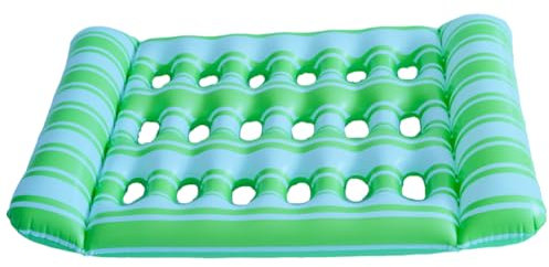 Kexpery Aufblasbares Wasserschlafbett, tragbare schwimmende Liege, Luftmatratze, Faltbare Schwimmbad-Luftmatratze for Schwimmbadpartys (grün)