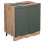 Vicco Spülenunterschrank Fame-Line, Grün-Gold Landhaus/Goldkraft Eiche, 80 cm mit Regal, AP Marmor