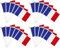 Petit Drapeau Francais, 20 Pièces Mini Drapeau Français, 14 x 21 cm drapeau francais avec Poteau Solide Blanc de 30cm, pour Coupe du Monde, décoration de jardin bar