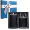 2 Pack Hip Flask for Liquor, 8oz + 12oz Hip Flask Set Stainless Steel Leather Hip Flask + Funnels, Leak Proof Pocket Hip Flask for Men, Black