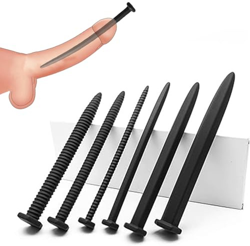 JXszxbt Silikon Harnröhren Dilatoren Harnröhren Katheter Plug Dilatator Hohl Katheter Lang Urethral Dilator Stick Harnröhren Stimulation für Männer Prostata Masturbation SM Erotik Sex Toys(6-Set)