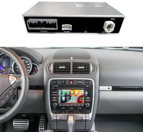 CarPlay & Android Auto Upgrade Modul Kompatibel mit Porsche Fit PCM 3.0 Cayenne 957, Cayman Boxster (987.2) Plug and Play Kit Unterstützung Mirror Link, Siri, Navi