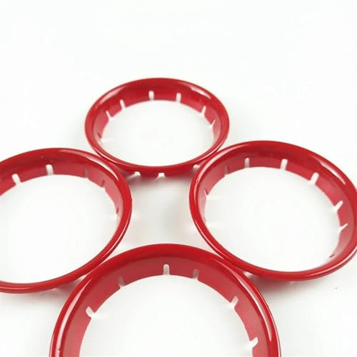 WUPEDI Accessori for auto Console centrale Anello di uscita aria anteriore Cerchi Cornice decorativa, for adesivi interni Audi A3 8V 2013-2019 adesivi per bocchette di areazione auto(Carbon Fiber Red)