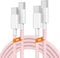 2Pack 2M USB C to USB C Charger Cable, 60W Type C Fast Charging Wire Lead Long for Apple iPhone 16 Pro Max/15 Plus/iPad Pink