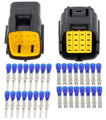 Hengliang Store 1 Jeu de 1 2 3 4 6 8 10 12 16 Broches AMP connecteur de Fil Automatique Prise électrique Prise de Faisceau de Camion scellée Compatible with The Voiture avec borne(16 Pin)