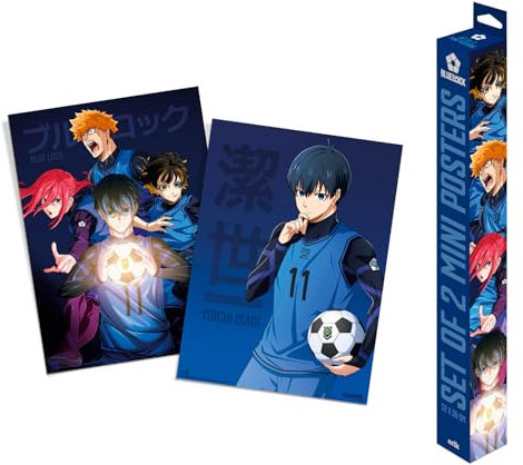 Grupo Erik Poster Blue Lock Set 2 Stück Kunstdruck - Deko Wohnzimmer oder Deko Schlafzimmer - Deko Zimmer - Größe 38 x 52 cm - Offizielle Lizenz