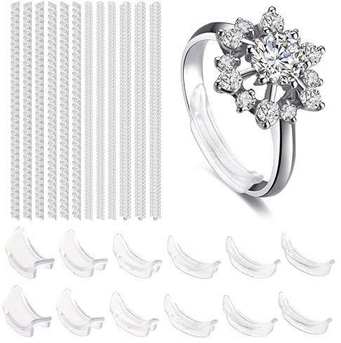 20 Stück Ringgrößenversteller Set Transparente Spiralfaden für Ringgrößenbestimmung Unsichtbar Ringeinsteller mit Ringgrößenanpassung Abstandshalter für alle lose Ringe verkleinerung