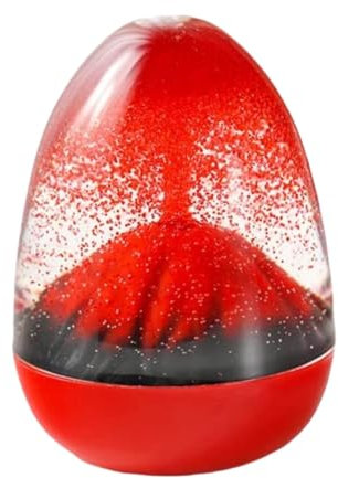 Générique Minuterie Sablier Liquide Oeuf Volcan Rouge, Jouet Sensoriels Liquid Motion Timer Bubbler Fidget Toy Déco pour Maison Bureau