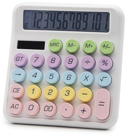 OFFIDIX Office Tischrechner, 12-stelliger Standard-Taschenrechner, Weiß