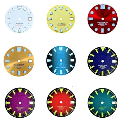 Hyuwdai 1 x 28,5 mm grün leuchtendes NH35 modifiziertes Zifferblatt, Uhrenzubehör, Uhr S-Logo