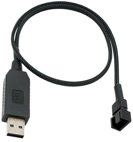 YTgilo USB-Adapter-Kabelhülse, geflochtenes Netz, USB auf 4-polig, Boost-Kabel, Netz, 12 V, USB-Adapterkabel, Computergehäuse, Lüfter für Netzkabel, Spielkonsole, AV-Receiver, Netzwerk-Router
