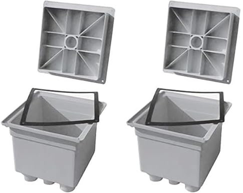 FIRST PLAST PCE Pozzetto per cavi elettrici con coperchio e chiusura ermetica, mm 270x270x240 h. Colore grigio (Confezione da 2)
