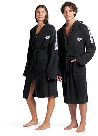 ARENA Team Stripe Unisex Bathrobe with Tie Belt and Pockets Soft Warm Robe Peignoir Mixte