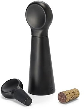 PHILIPPI - VINO Weinset, Korkenzieher und Stopper, Ergonomisches Design, Manganstahl-Spindel, Mattschwarz