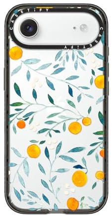 CASETiFY Impact iPhone Air Case [Slim/Wireless Charging Compatible / 8.2 ft. 4X Military Grade Drop Protection] - Orange Mania - Clear Black