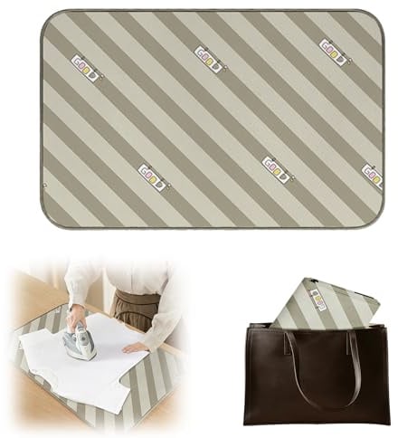 Bügeldecke für Tisch, 70x40cm, Bügelunterlage für Tisch, Tragbare, rutschfeste, Hitzebeständige Bügelunterlage mit Dampfsperre, für Tische & Betten & Kleiner Raum (Grün)