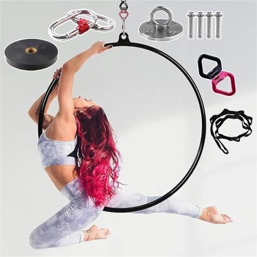 Cerchio aereo, anello per yoga aereo per casa, palestra, sport, acrobazie, oggetti di scena da circo, diametro 90 cm