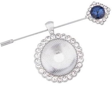 Brautstrauß-Foto-Charm-Medaillon mit Strasssteinen aus Legierung und runden Glas-Cabochons für Hochzeitsandenken, personalisierbar