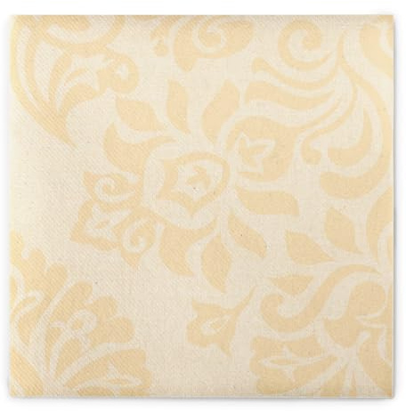 Mank Airlaid Serviette Rex 40 x 40 cm – 50 Stück, stoffähnliche Premium Einweg Servietten, weich & reißfest, extra saugstark, Hochzeit Ornament in Trendfarben (Creme)